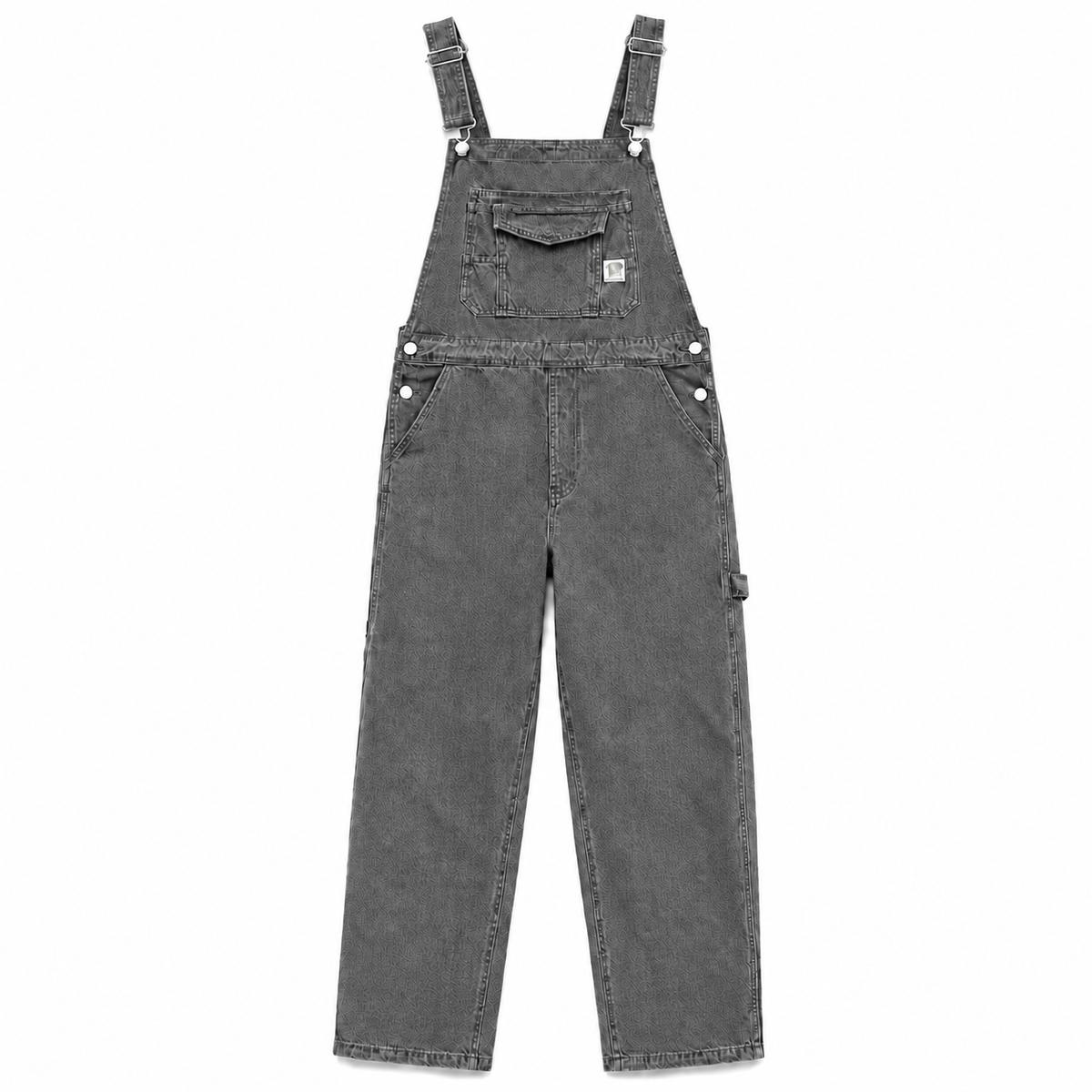 Men's Heavyweight Cotton Denim Overalls Relaxed Fit Straight Leg Dungarees with Multi Pocket Utility