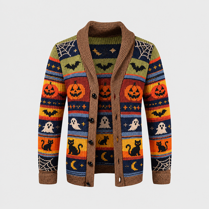 Halloween Special Offer-Men's Shawl Collar Striped Knit Cardigan Sweater