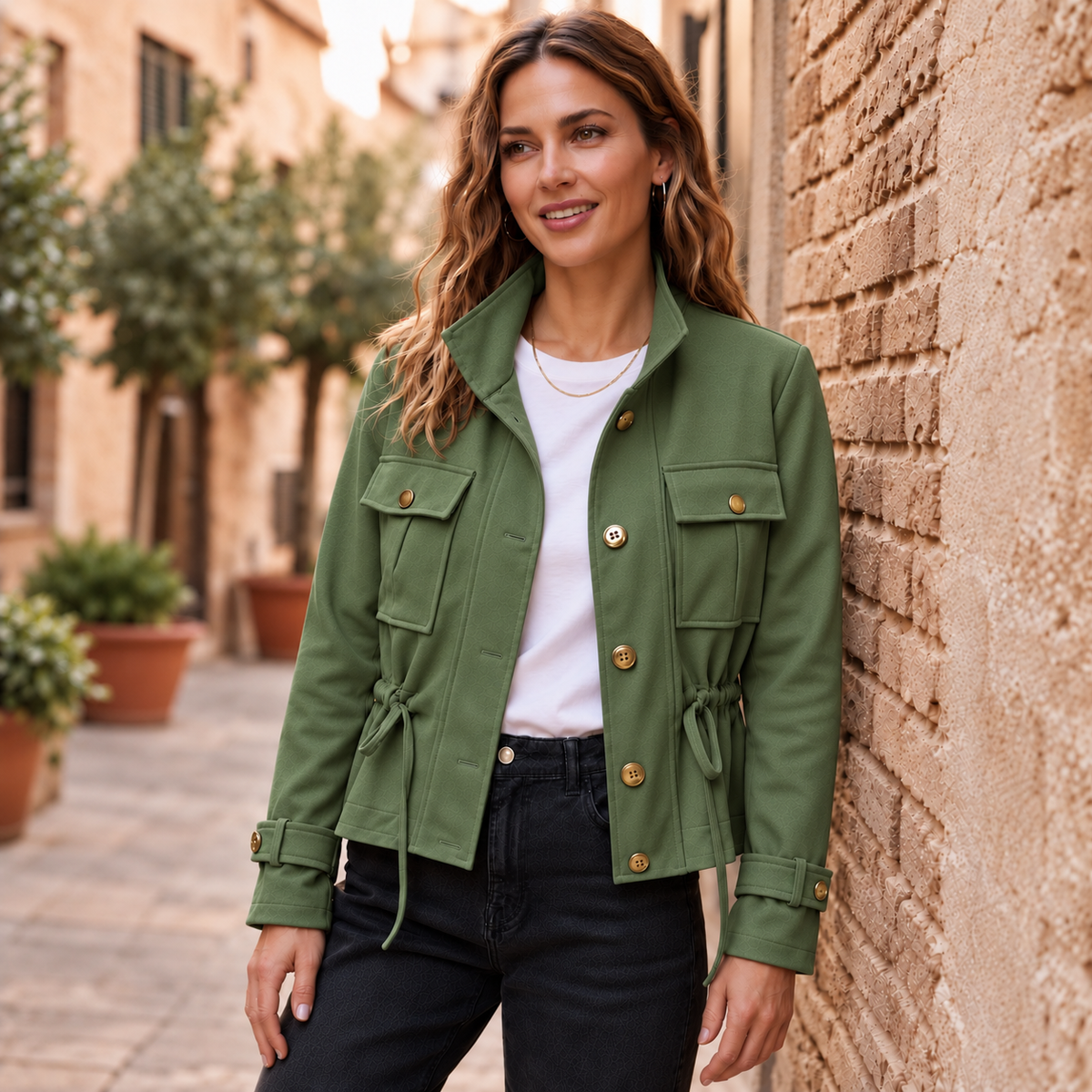 Suede Look Pocket Jacket