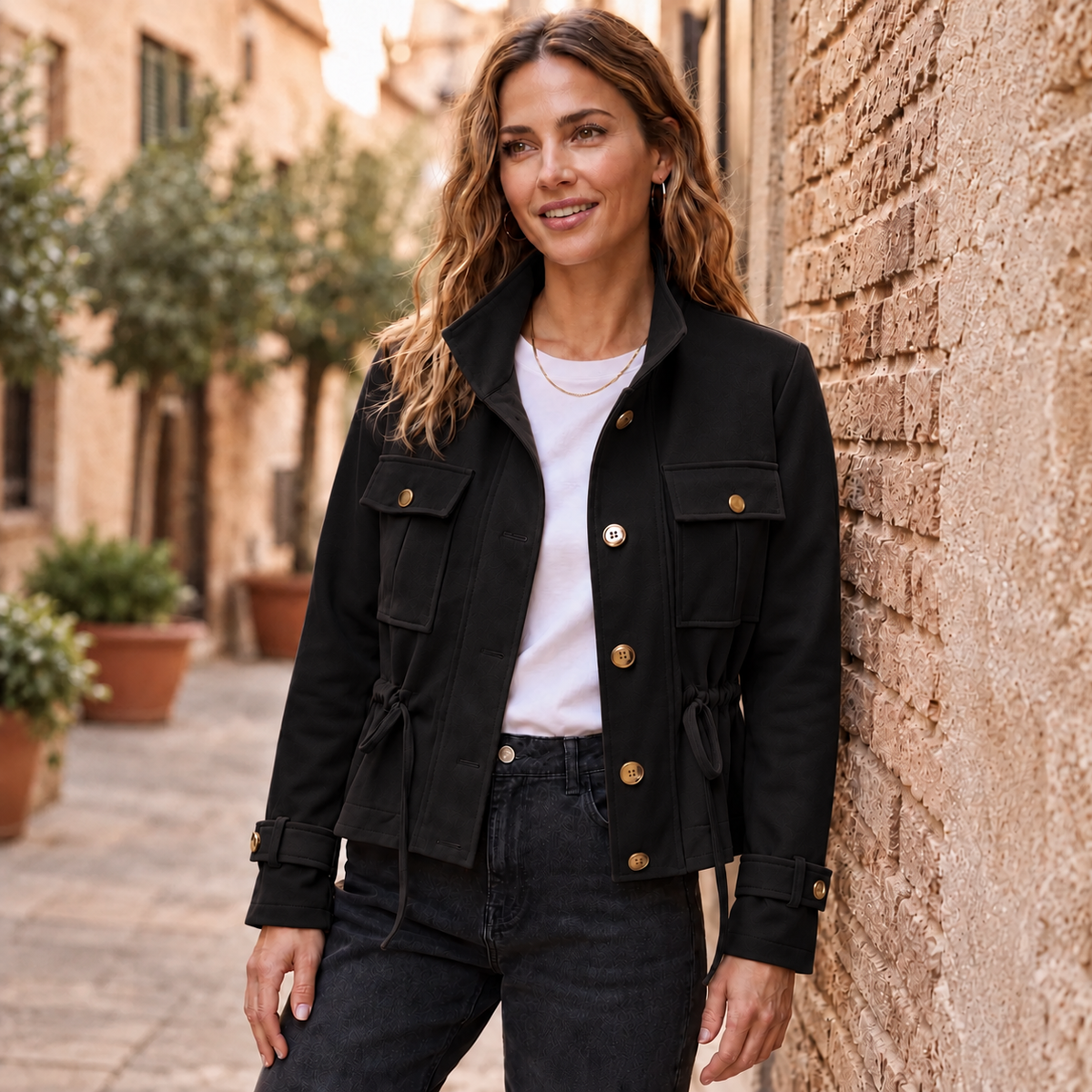 Suede Look Pocket Jacket