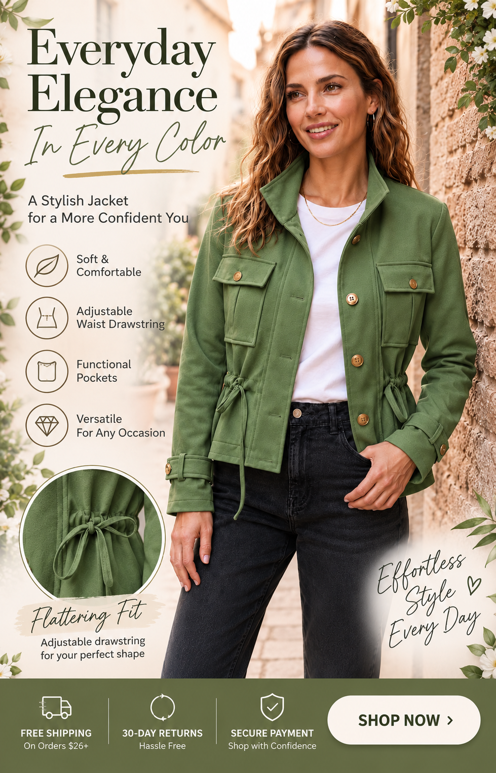 Suede Look Pocket Jacket