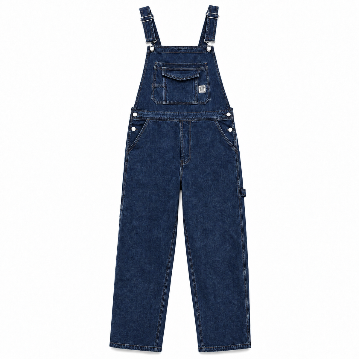 Men's Heavyweight Cotton Denim Overalls Relaxed Fit Straight Leg Dungarees with Multi Pocket Utility