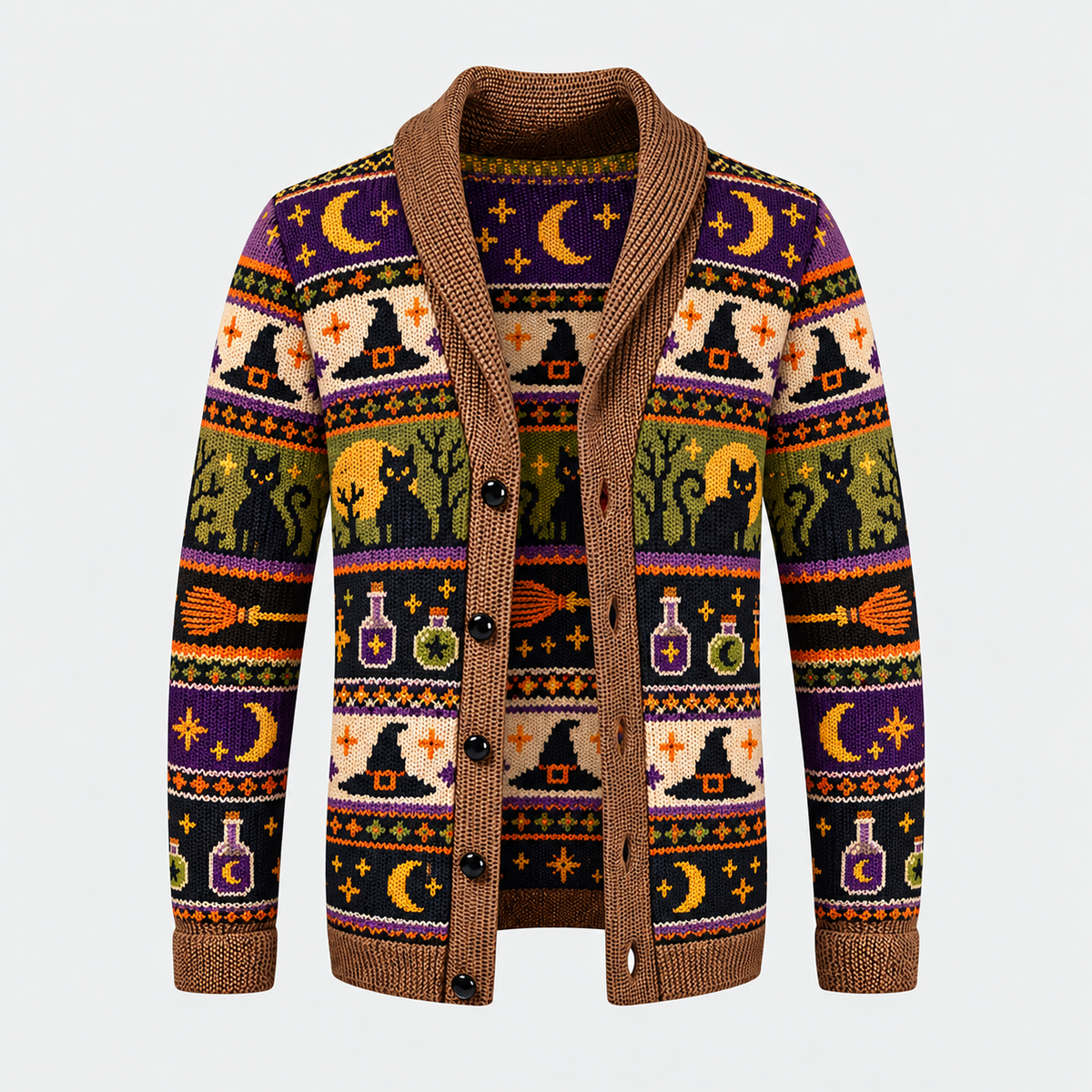 Halloween Special Offer-Men's Shawl Collar Striped Knit Cardigan Sweater