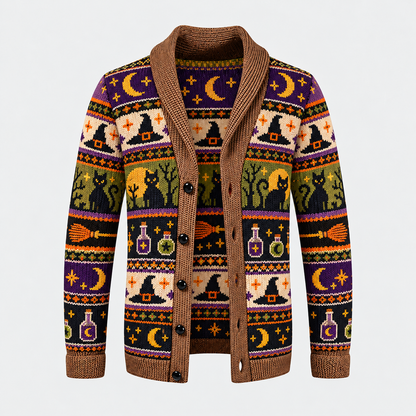 Halloween Special Offer-Men's Shawl Collar Striped Knit Cardigan Sweater