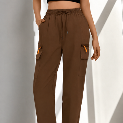 Women's work trousers with drawstring – Breathable, Pockets & Straight Legs