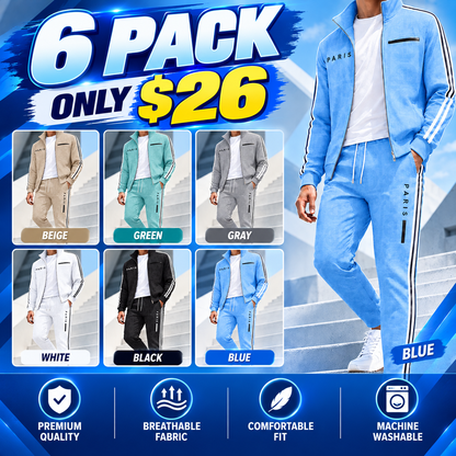 Men's Geometric Print Full-Zip Jacket & Pants Set