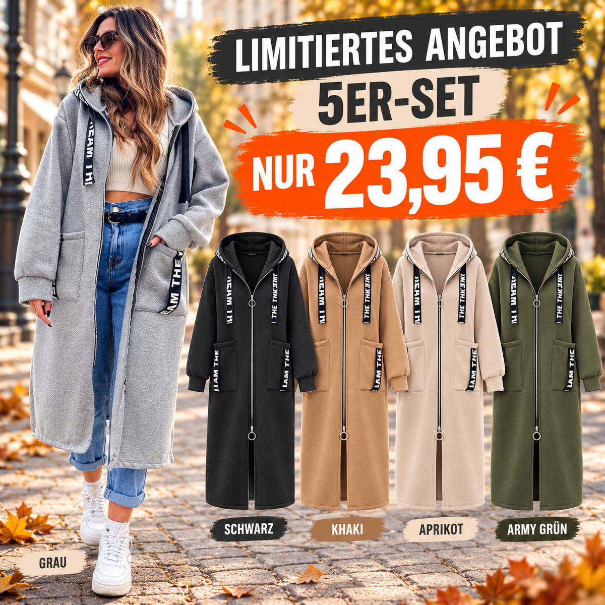 💃Oversize-Kapuzen-Sweatshirt-Mantel für Damen