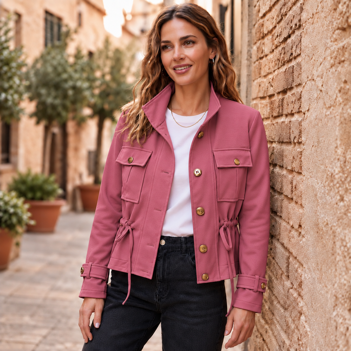 Suede Look Pocket Jacket