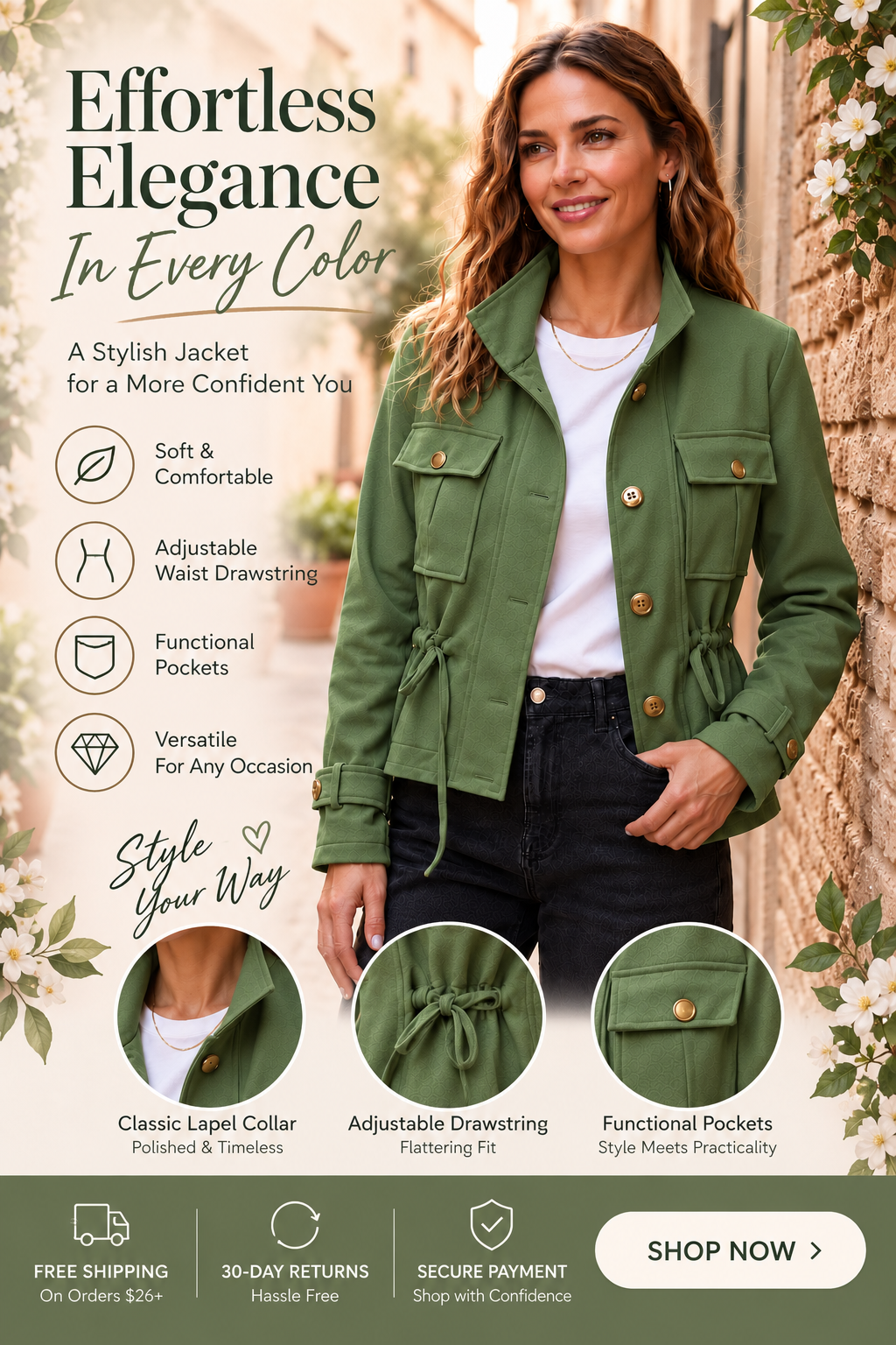 Suede Look Pocket Jacket