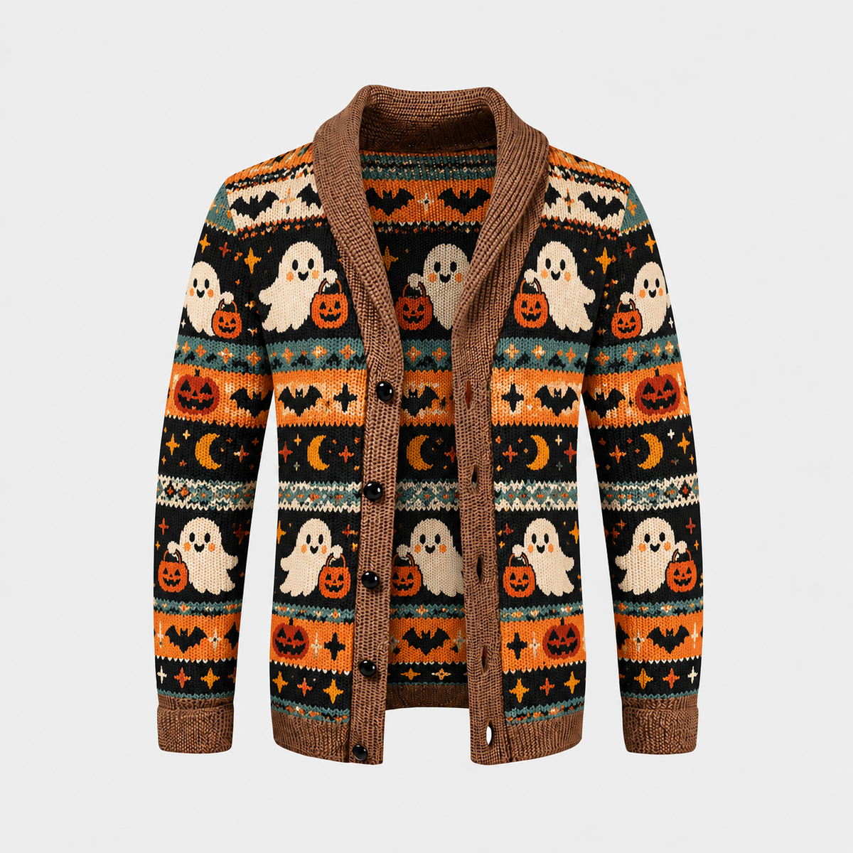 Halloween Special Offer-Men's Shawl Collar Striped Knit Cardigan Sweater
