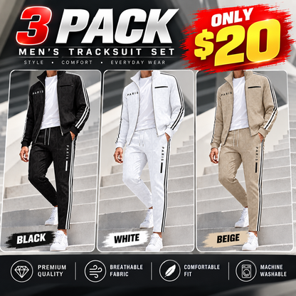 Men's Geometric Print Full-Zip Jacket & Pants Set
