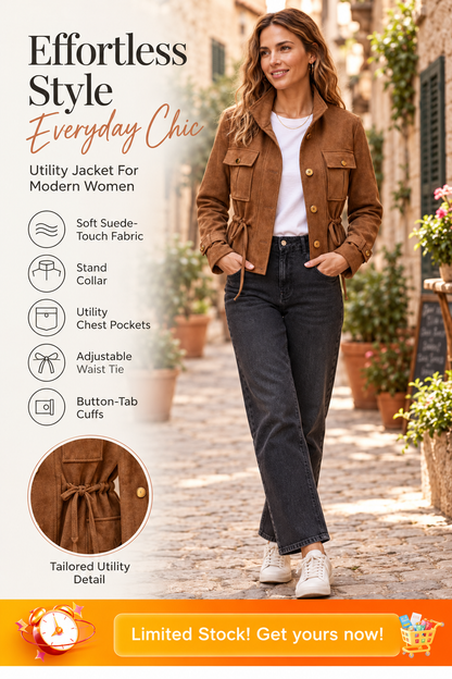 Suede Look Pocket Jacket