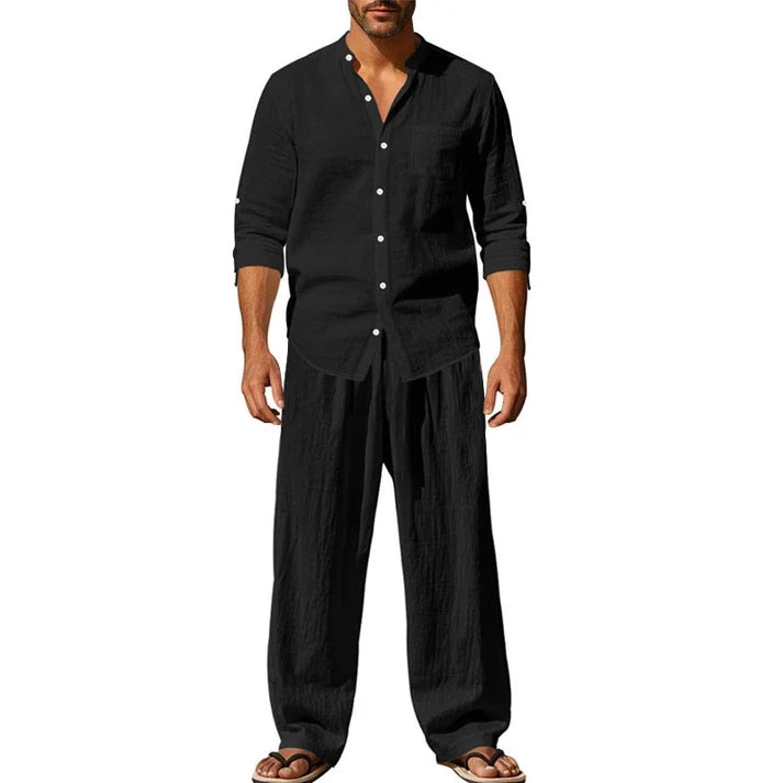 Men's Casual Breathable Shirt and Pants Set