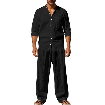 Men's Casual Breathable Shirt and Pants Set
