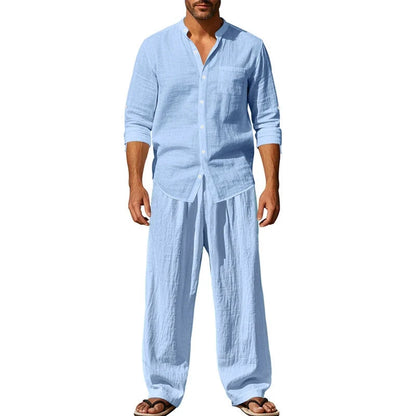 Men's Casual Breathable Shirt and Pants Set