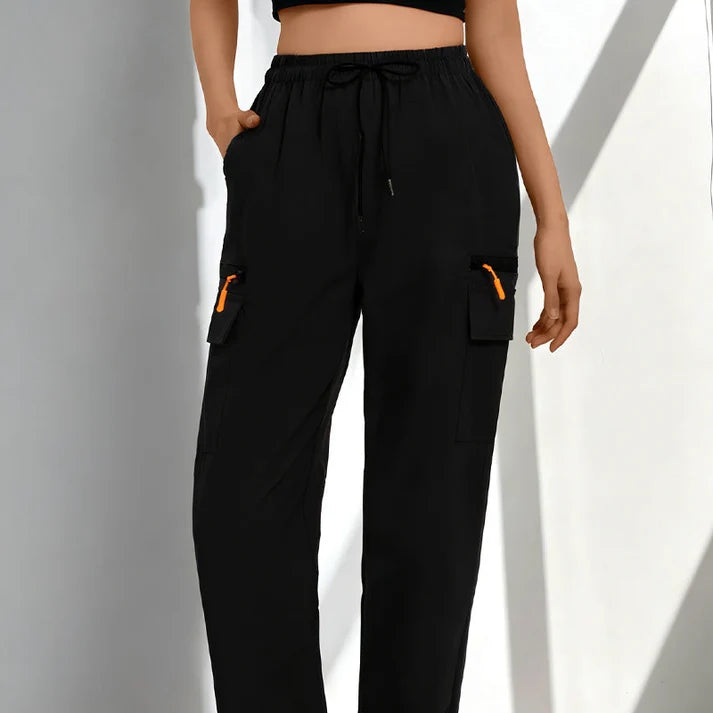 Women's work trousers with drawstring – Breathable, Pockets & Straight Legs